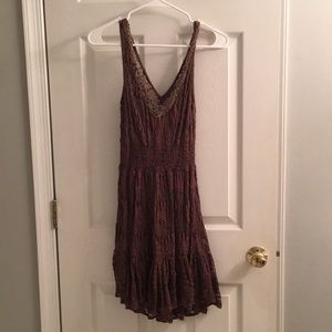 FREE PEOPLE brown lace dress size xs